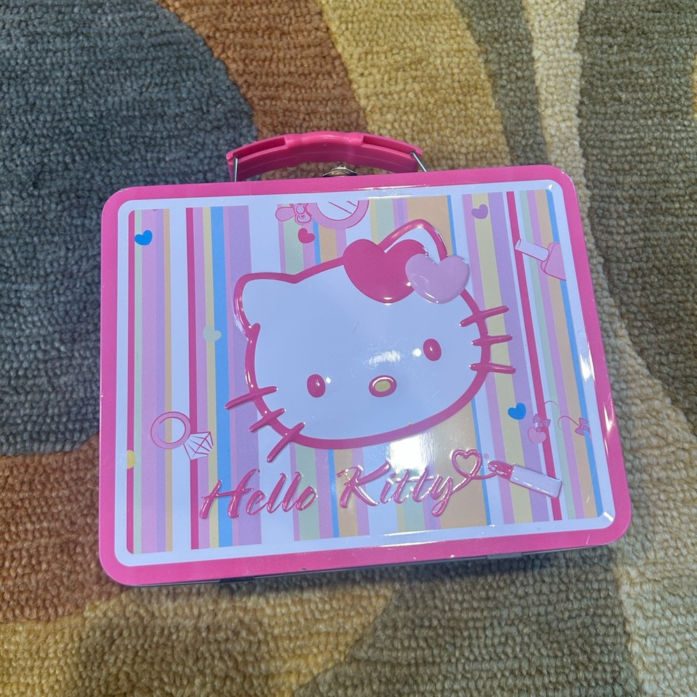 Hello Kitty Sanrio Mental Tin Lunchbox Box Case Collectible Y2K Vintage 2007